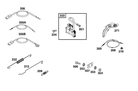Elect, Controls Diagram and Parts List for 83412-0105-04  Briggs and Stratton Engine